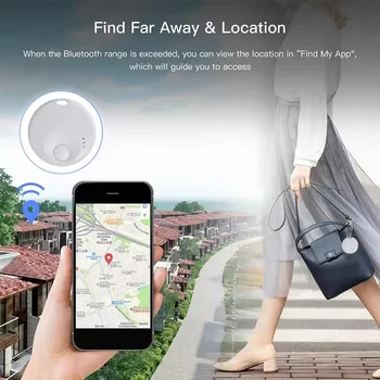 New Mini Smart Tag Bluetooth Luggage Tracker Works with Apple Find My (iOS Only) Item Locator for Key Luggage Backpack 2