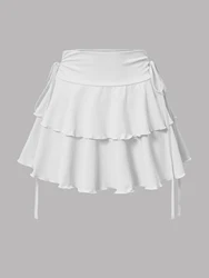 Solid Color High Waist Slim Fit Summer Skirt - S (WHITE)