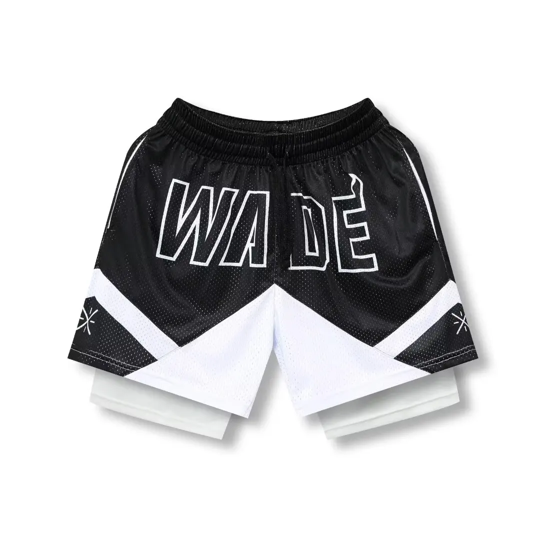 NEW 24/25 American shorts Summer men's youth pants boy Double -layer basketball pants net beach pants casual fitness pants7033 4