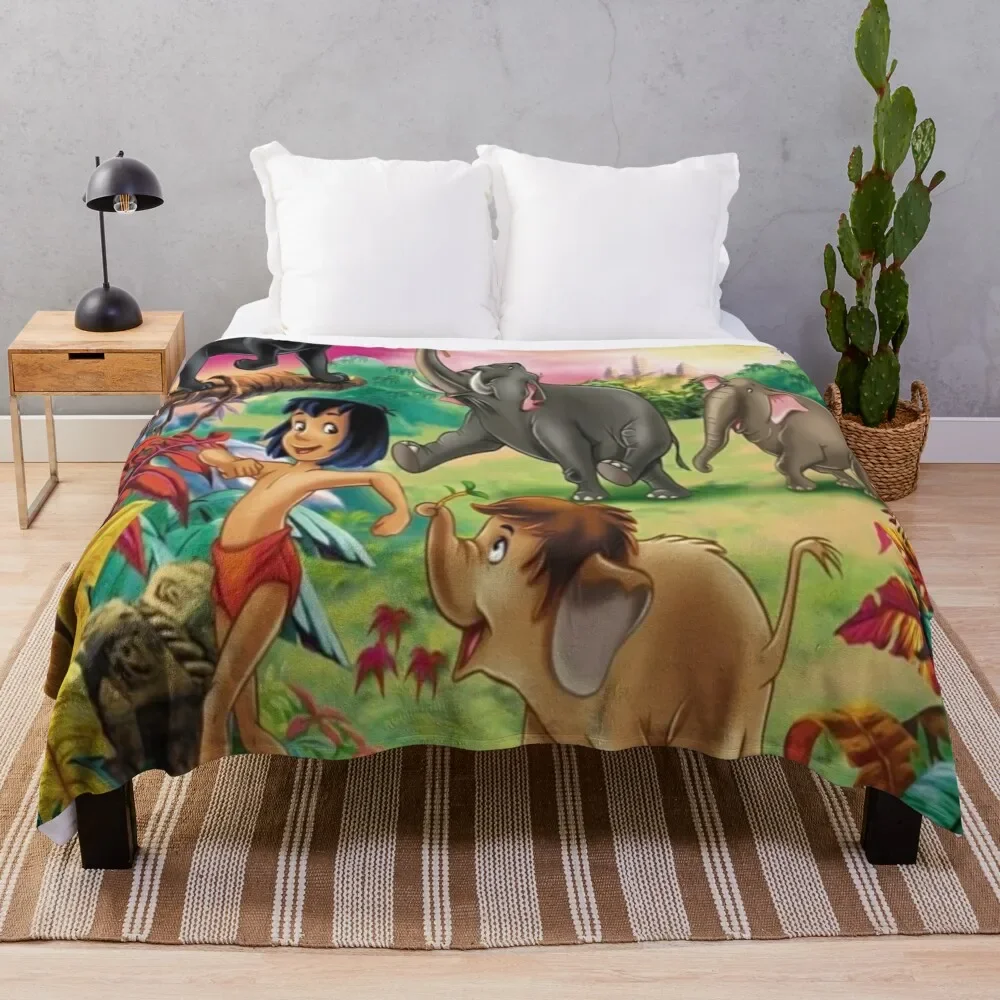 Baloo & Mowgli The Jungle Book Throw Coperta Luxury Furrys Letti Morbidi Heavy To Sleep Thermal Per Coperte Da Viaggio