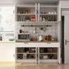Sideboard,Wall-Mounted Kitchen Pantry with Doors, Drawers & Adjustable Shelves, Kitchen Cupboard Storage Cabinet for Living Room 1