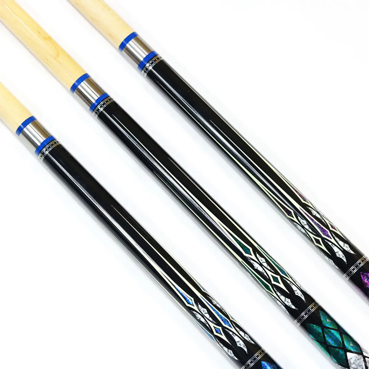 Billiards Cue Maple Shaft Stainless Steel Joint 1/2-PC 12.5 mm Tip