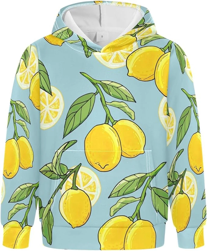 thumbnail image 1 of Nueva sudadera con capucha con estampado 3D de frutas y limón, ropa informal de calle para hombres, mujeres y niños, nueva ropa con capucha, 1 of 4