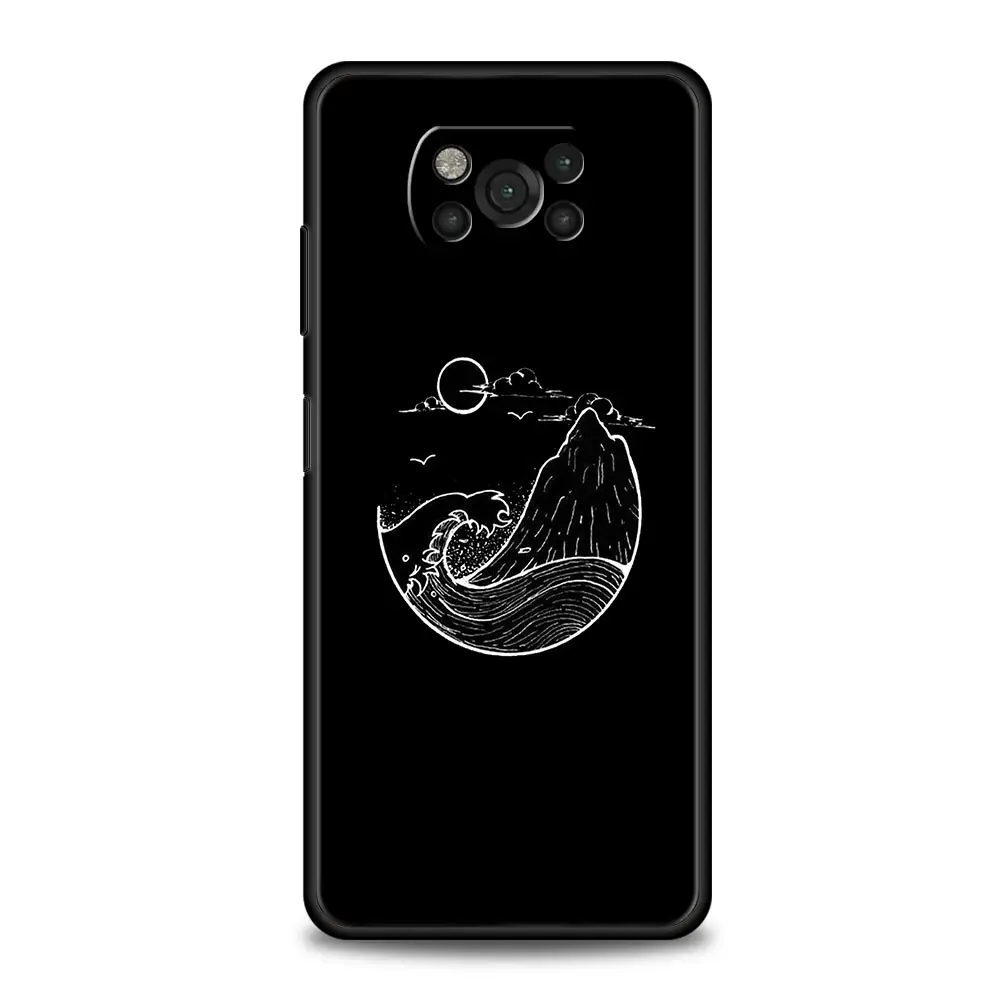 Romantic Black and White Love Sun Moon Phone Case Cover