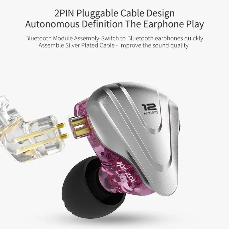 KZ ZSX 1DD+5BA Hybrid Drivers in-Ear Monitor Earphones HIFI Bass Earbuds Music Game Sport Headset 2PIN Cable ZS10PROX ZAR PR1PRO 5