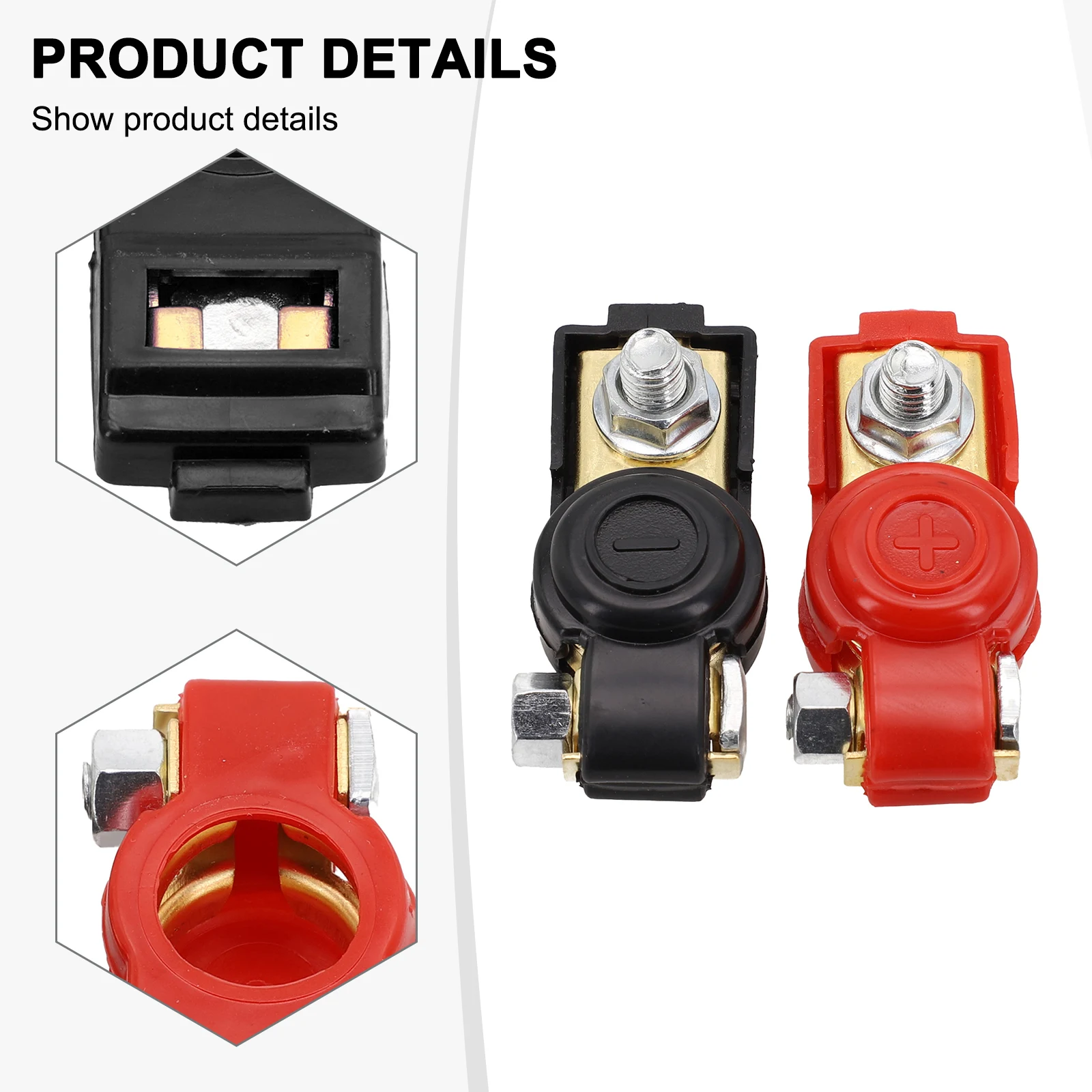 

1pair Car Battery Terminal Connector Red Positive Black Negative Wire Post Clamp 2024 Hot Sale Brand New And High Quality