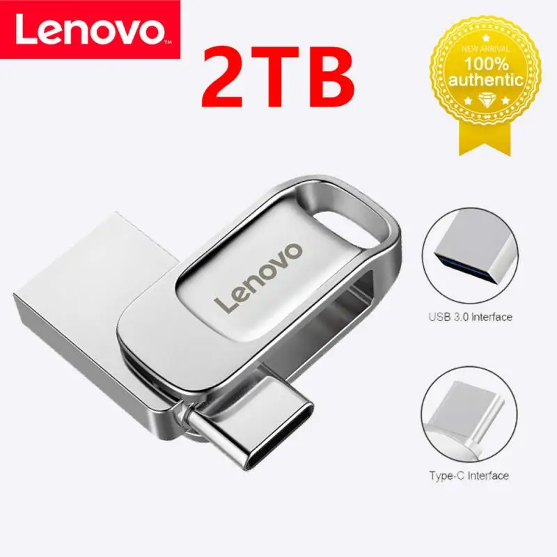 Lenovo 2Tb Usb 3.0 Pendrive 1Tb Metal Flash Drive 2 In 1 Type-C Flash Disk 128Gb Dispositivi Mobili Chiavetta Usb Per Laptop Ps5 Ps4