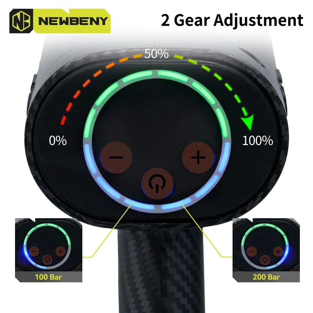 NEWBENY 200Bar 6 IN 1 Brushless High Pressure Car Washer Gun 2 Gears  Garden Cleaning Irrigation Tool For Makita 18V-21V Battery 4