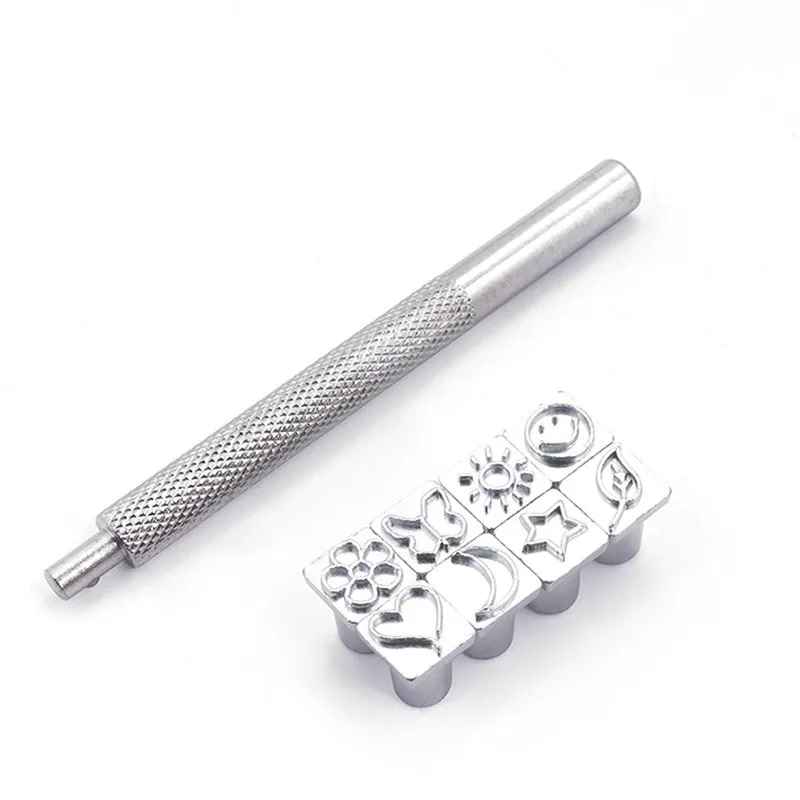 9Pcs Leather Pattern Stamping Tool Set for DIY Handmade Craft Hand Tools Engraving Tools
