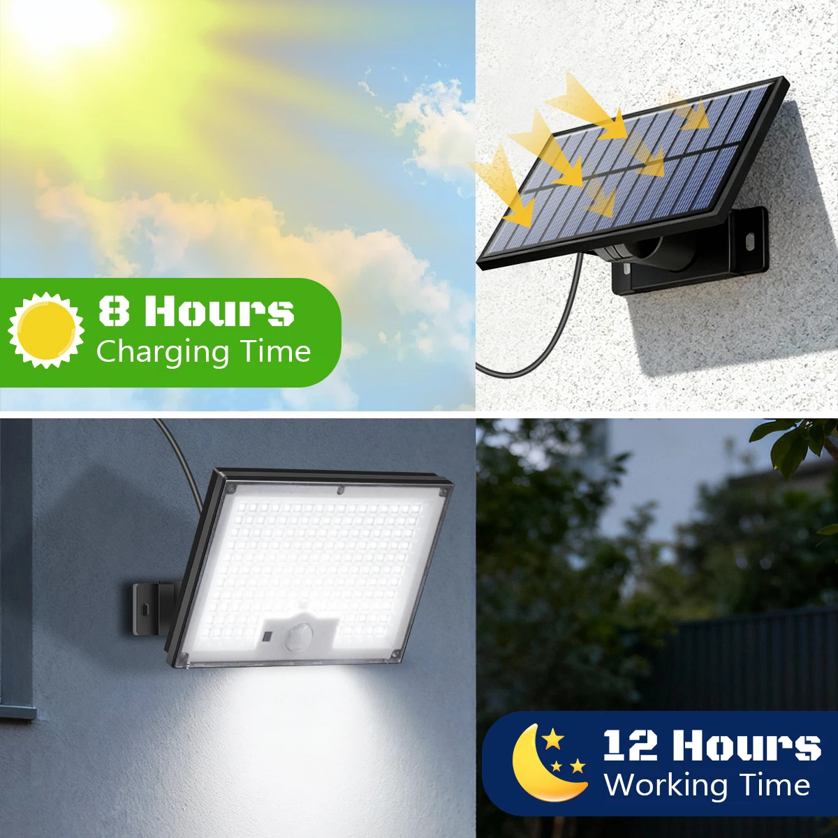 Enhanced Outdoor Solar Motion Sensor Lights with Remote Control - Waterproof and Adjustable Brightness