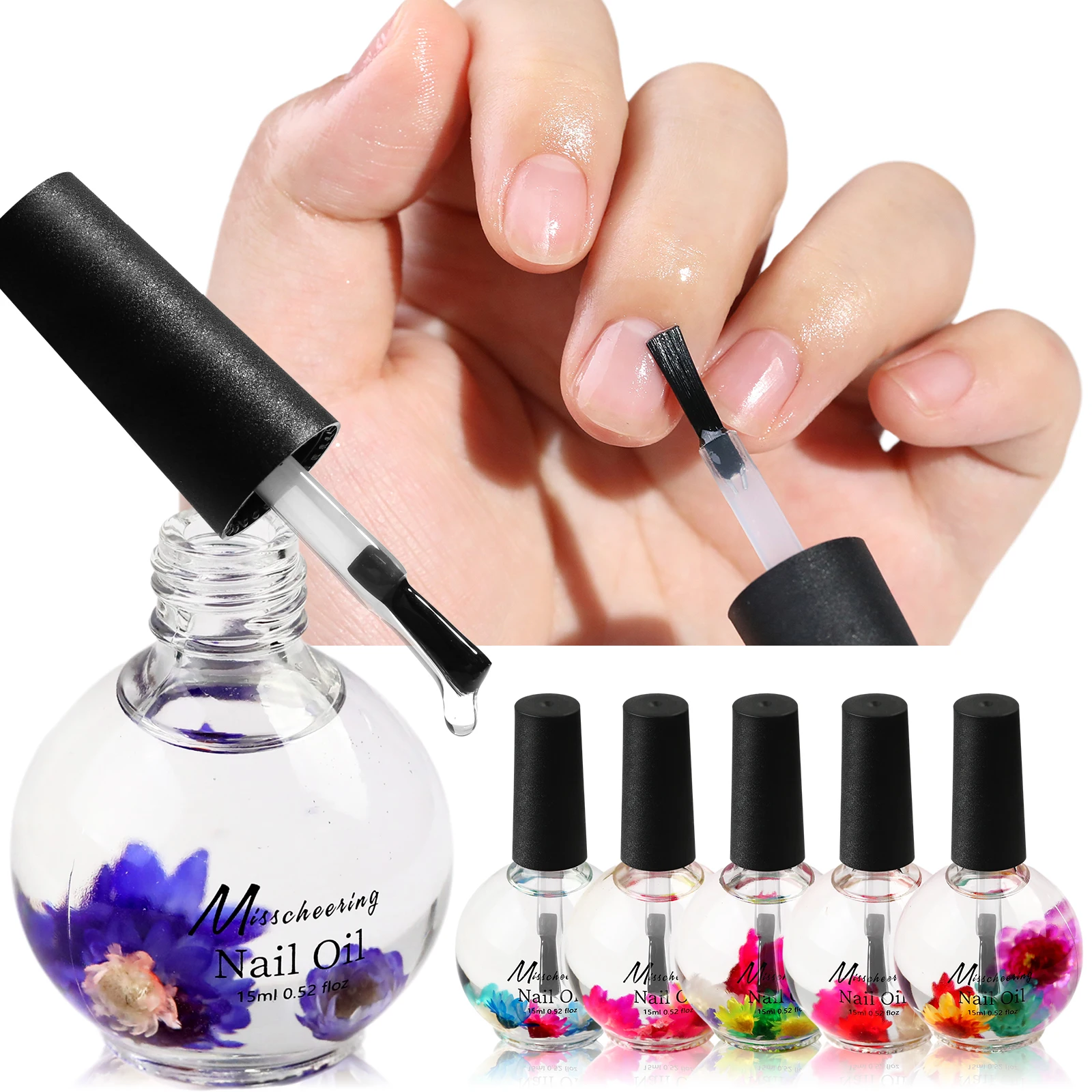 15ml Nail Nourishing Oil Dry Flower Fragrance Nourishing Oil Moisturizing Nail Cuticle Care Repair Damaged Liquid Care