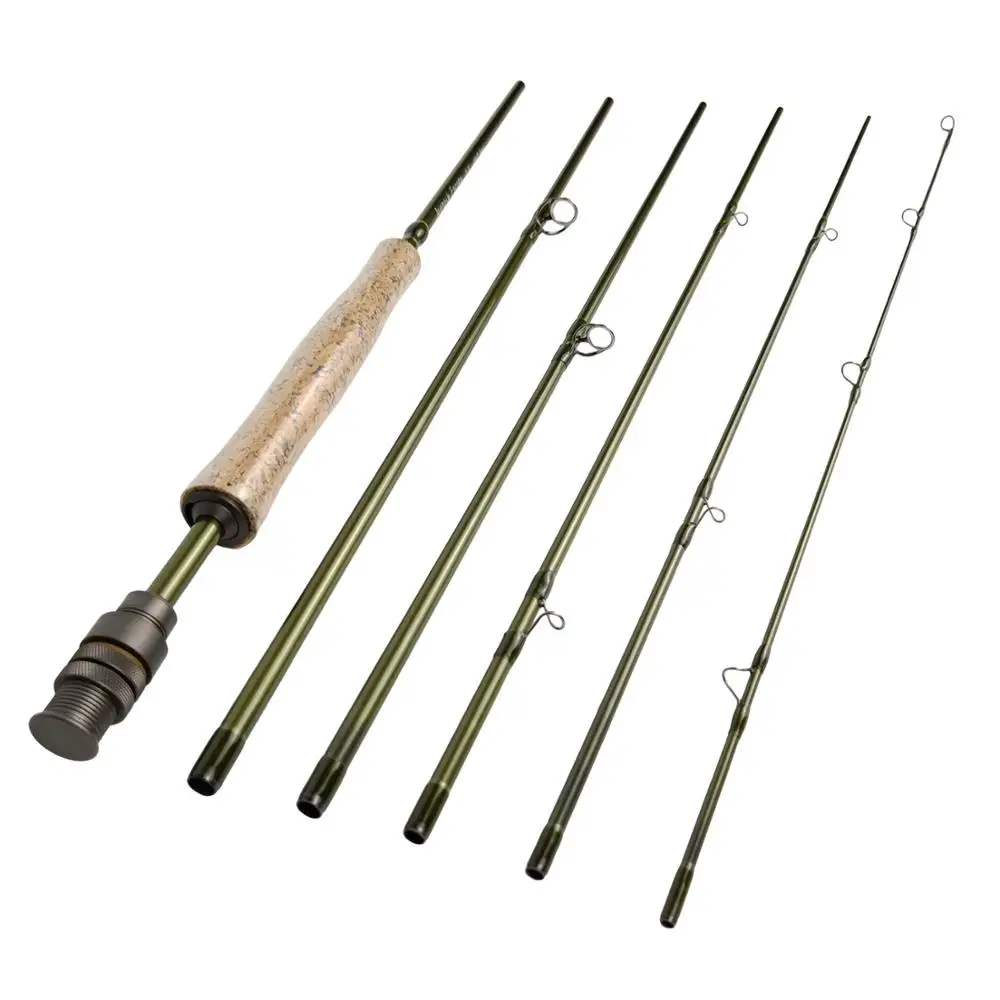 Aventik Economic 6 pieces Travel Fly fishing rods 8'9” LW4/5, 9'1'' LW5/6,  10'3” LW2/3, Pink for Ladies