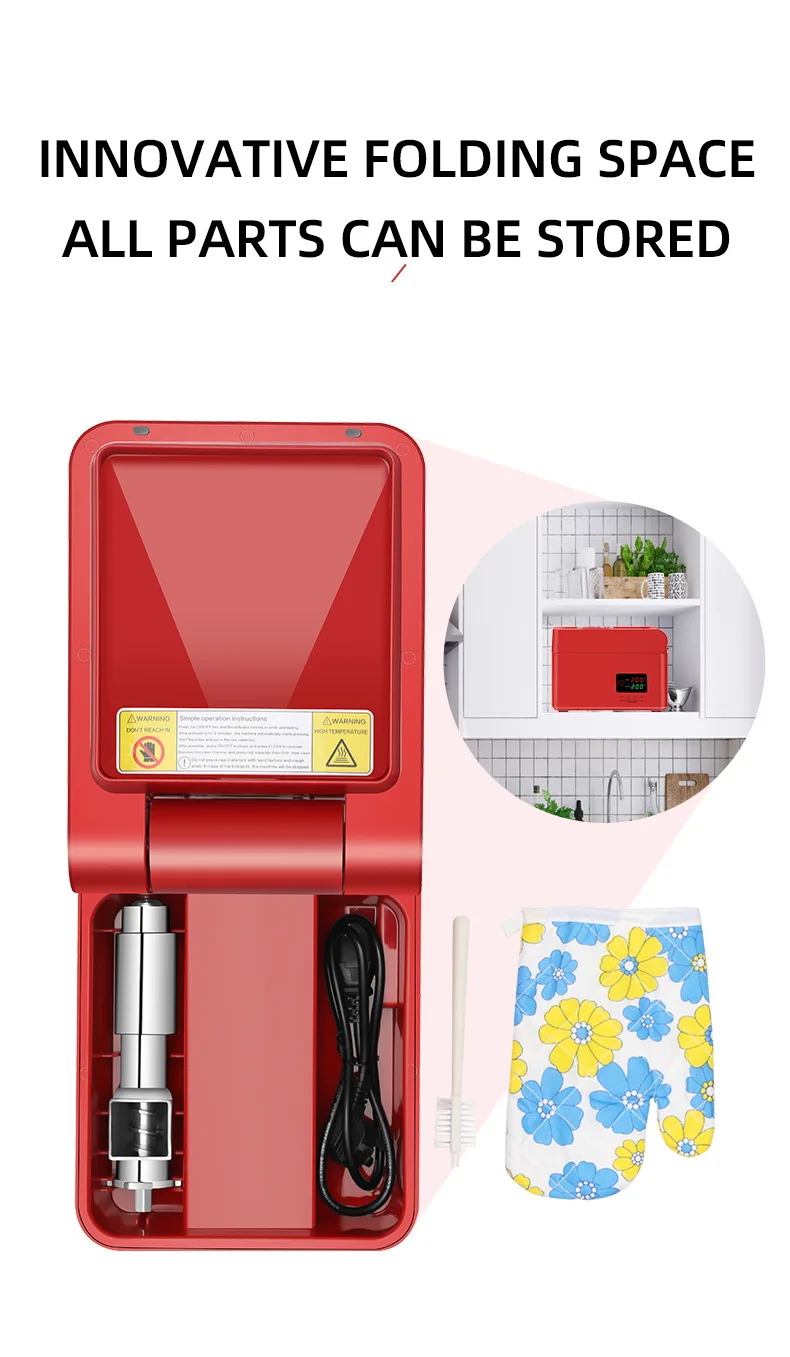 RG-108 Smart Home Oil Press 600W High Extraction Rate Oil Press With Digital Temperature Control Squeezed Coconut Meat Sesame Fl 5