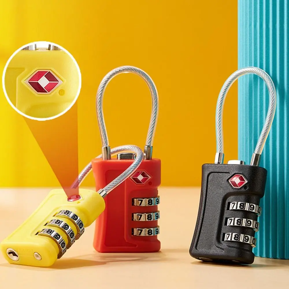 

Creative Travel Cabinet Locker Contrast Color Padlock TSA Customs Code Lock 3 Digit Combination Lock Luggage Password Lock