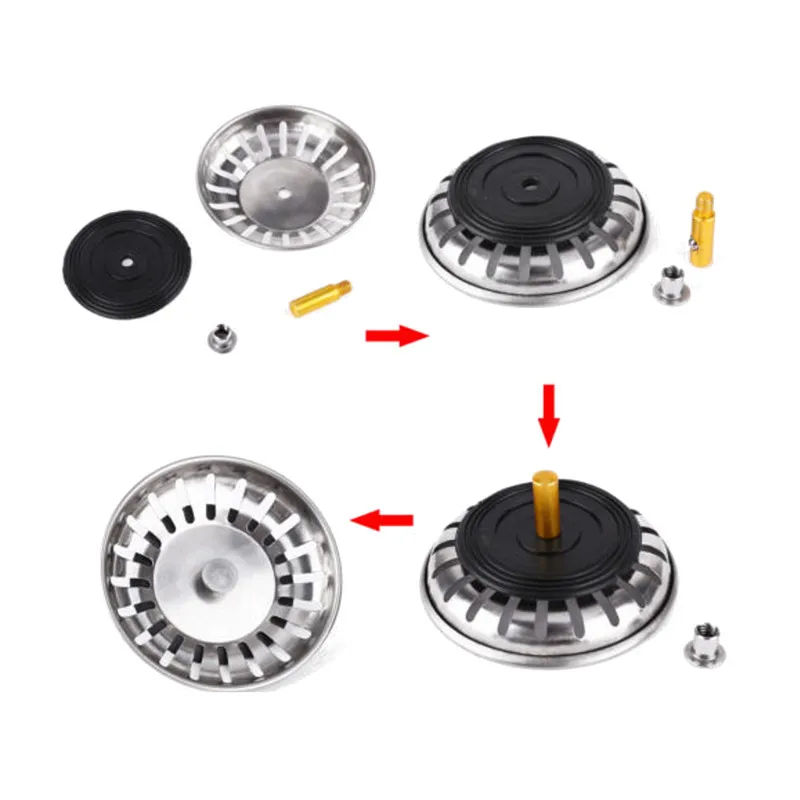 79mm 304 Stainless Steel Kitchen Sink Strainer Stopper Waste Plug Sink Filter Bathroom Basin Drain 1Pc sink filter kitchen sink filter sink strainer kitchen sink strainer