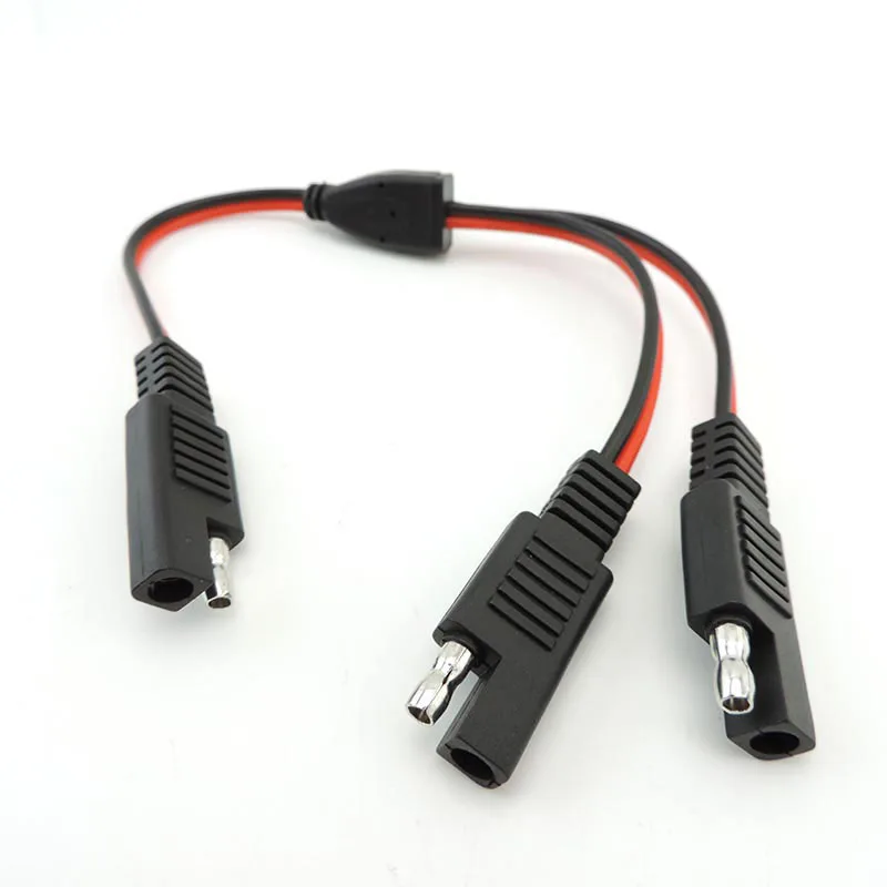 Description Picture 5 of item1 SAE to 2 SAE Power Extension Connector plug Cable solar panel battery Adapter Quick Connect Disconnect 14AWG 18AWG 10A 20A