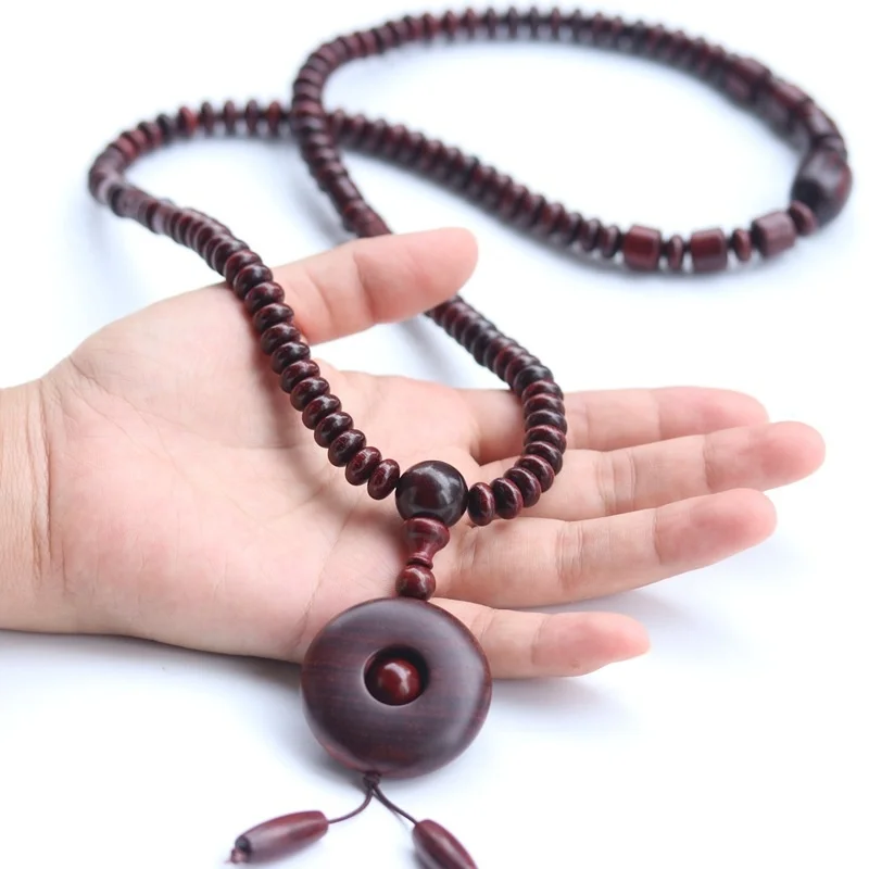 

Tibetan Beads Zambia Small Leaf Red Sandalwood Red Sandalwood Buddha Beads 108 Safety Clasp Buddha Beads Rosary Beads Ancient