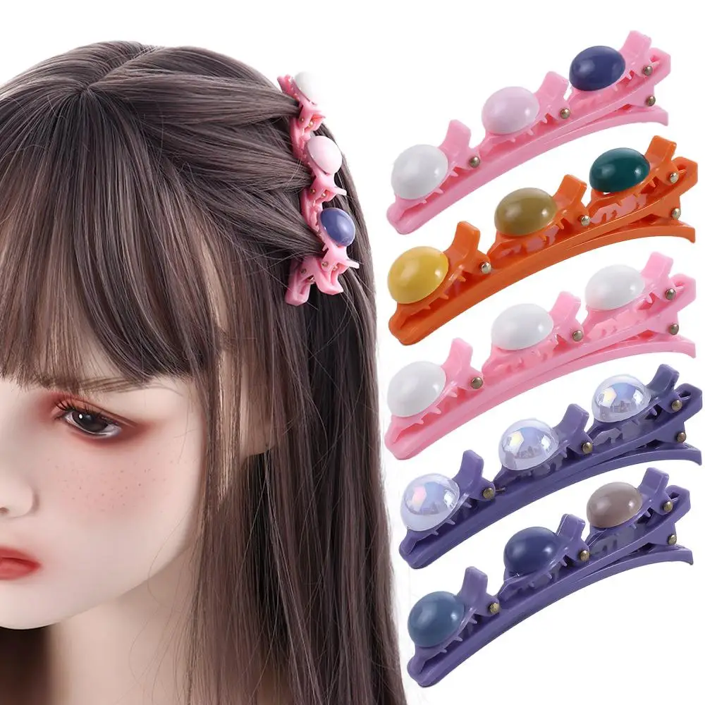 

Блестящая Милая женская заколка для волос с разноцветными бусинами в виде русалки, плетеная заколка для волос в Корейском стиле