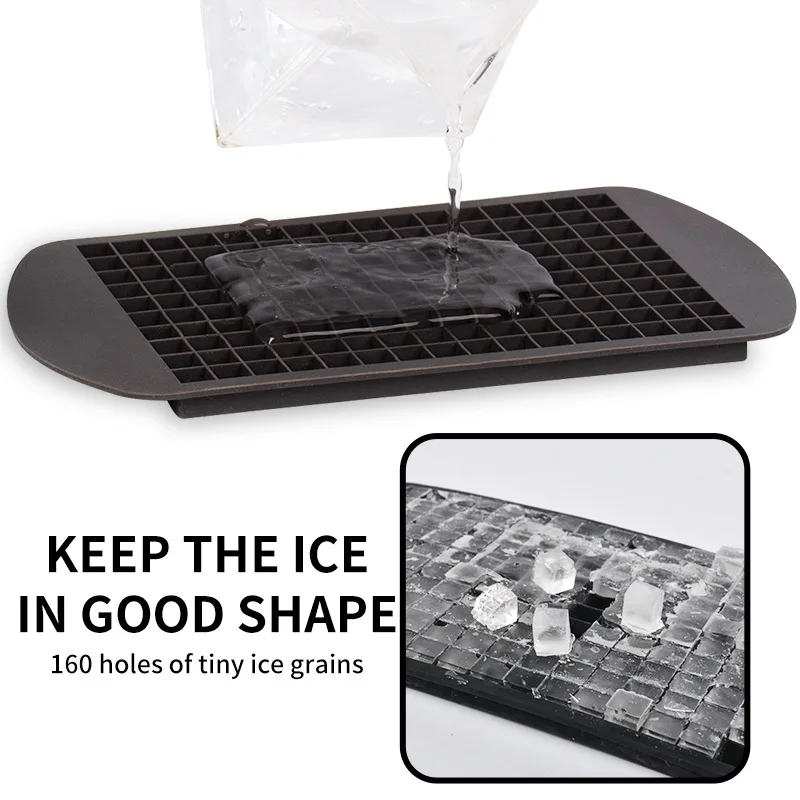 160 Grid Silicone Ice Tray Mold Ice Cube Mold Grid Tray Mini Cubes Small Square Maker