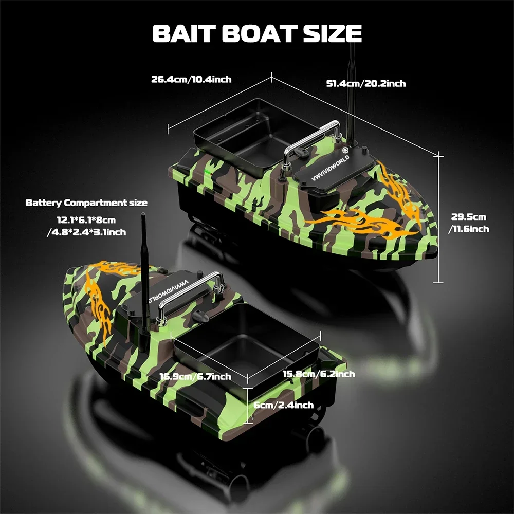 RC Fishing Bait Boat – 2KG Load, High-Speed 6