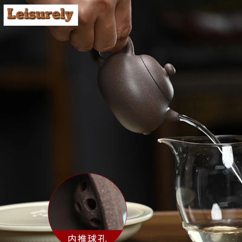150ml Authentic Yixing Purple Clay Teapots Handmade Wen Dan Pot Raw Ore Hundred Mesh Sand Mud Kettle With Strainer Zisha Tea Set