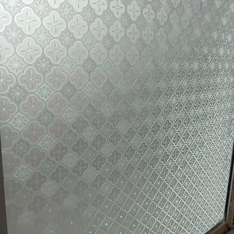 Vintage Begonia Frosted Window Privacy Film Self Adhesive for UV Blocking Heat Control Glass Stickers