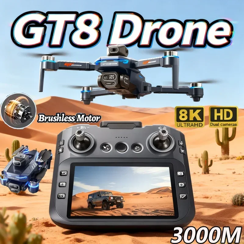 NUOVO Drone GPS 4K Professionale con Fotocamera 8K, FPV Aereo con Evitamento Ostacoli, Telecomando con Grande Schermo, Drone RC Pieghevole, Giocattoli e Regali