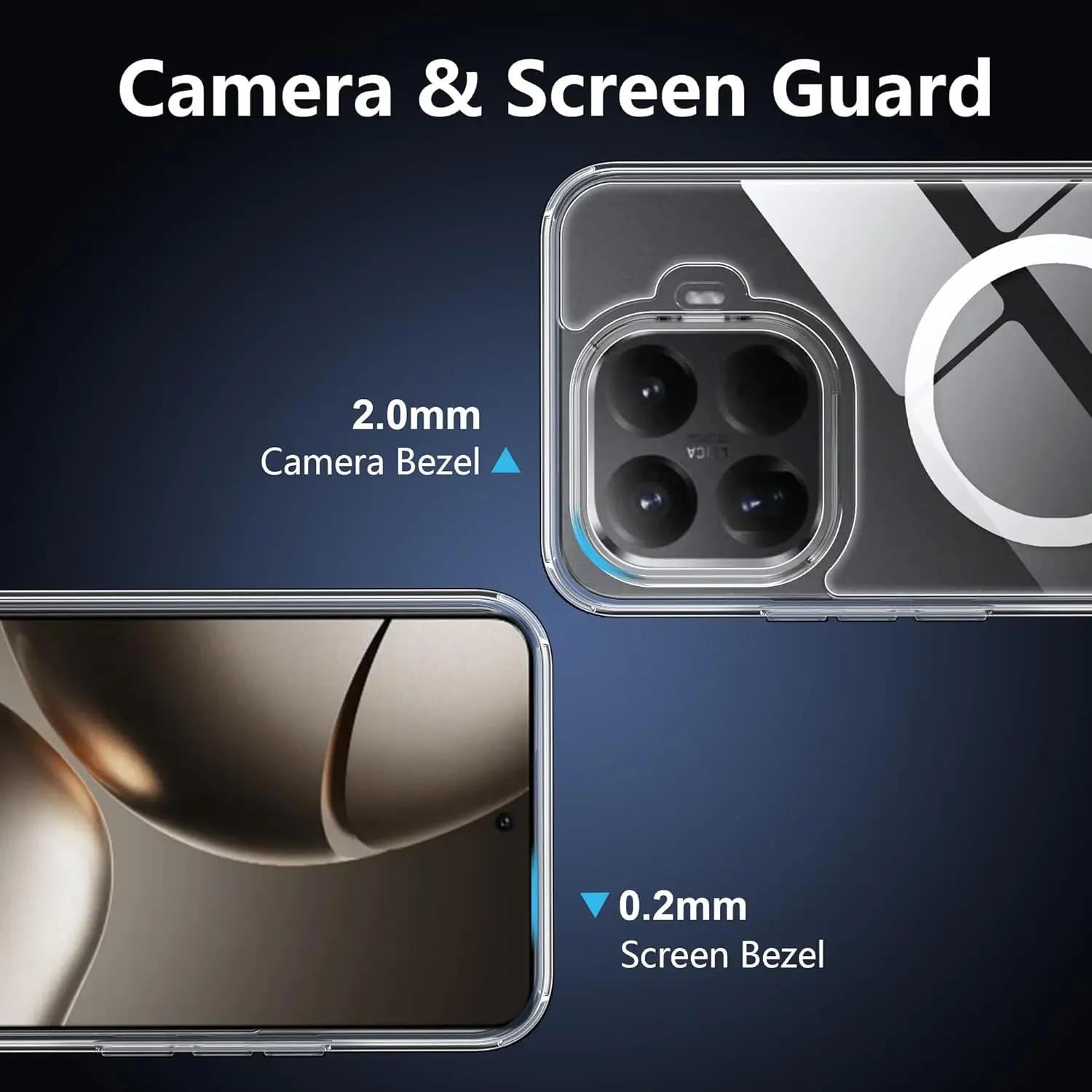 Magnetic Wireless Charging Shockproof Clear Acrylic Case