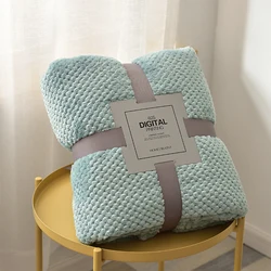 Pineapple Grid Flannel Blanket,Warm Soft Throw Blanket Sofa Cover Bedspread On The Bed For Kids Pet Home Travel Blanket Textile