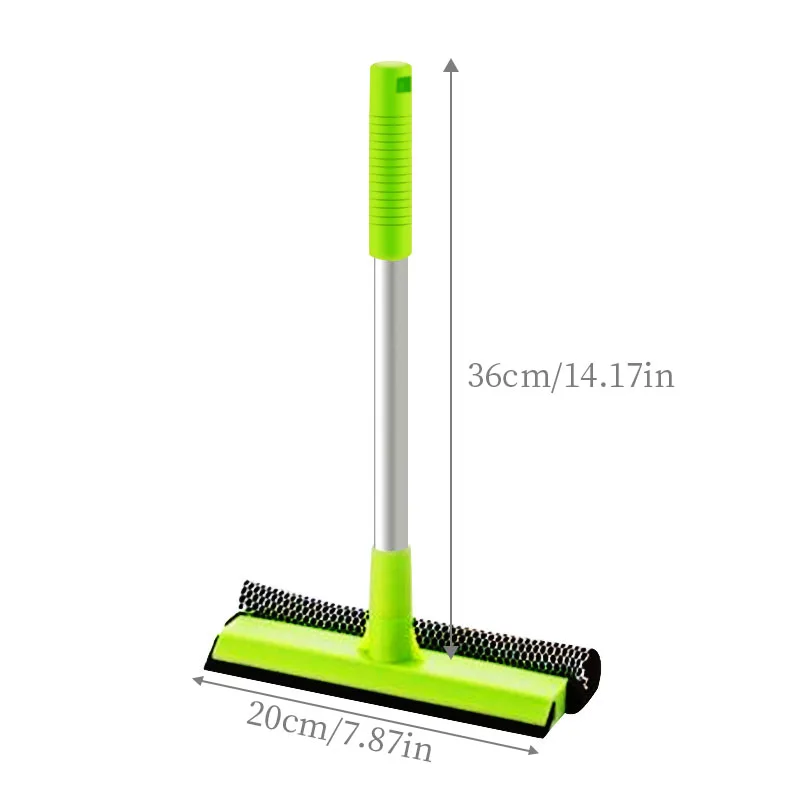Window Cleaning Tool Cleaning Brush Long Handle Window Scraper Glass Cleaning Brush Soft Sponge Cleaner Bathroom Wiper Car Windows Washing Home Cleaning Tool