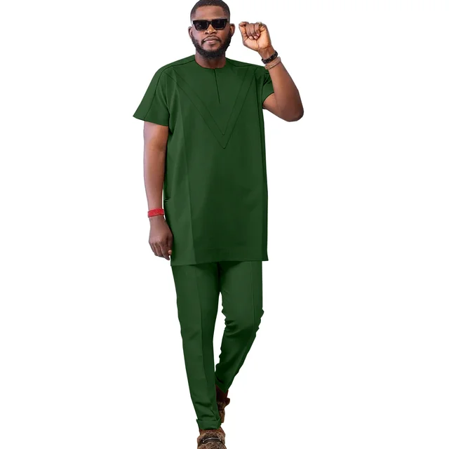 Fashola Short Sleeve Dashiki Outfit - Image 3