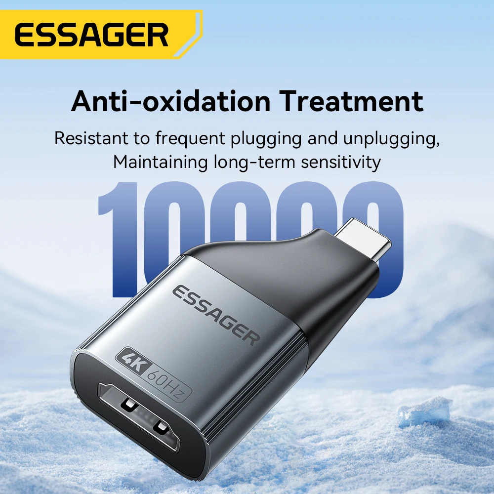 USB Type-C Adapter Essager to HDMI DP VGA Mini DP 4K@120Hz 8K@60Hz HD Video Transmission Converter for MacBook TV Box PC Laptop