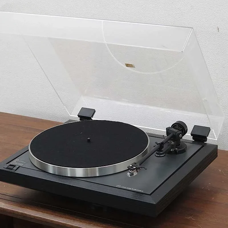 レコードプレイヤーダストカバー【フラットタイプ】新品2個 ブラックビニールレコードプレーヤーダストカバー、オリジナル