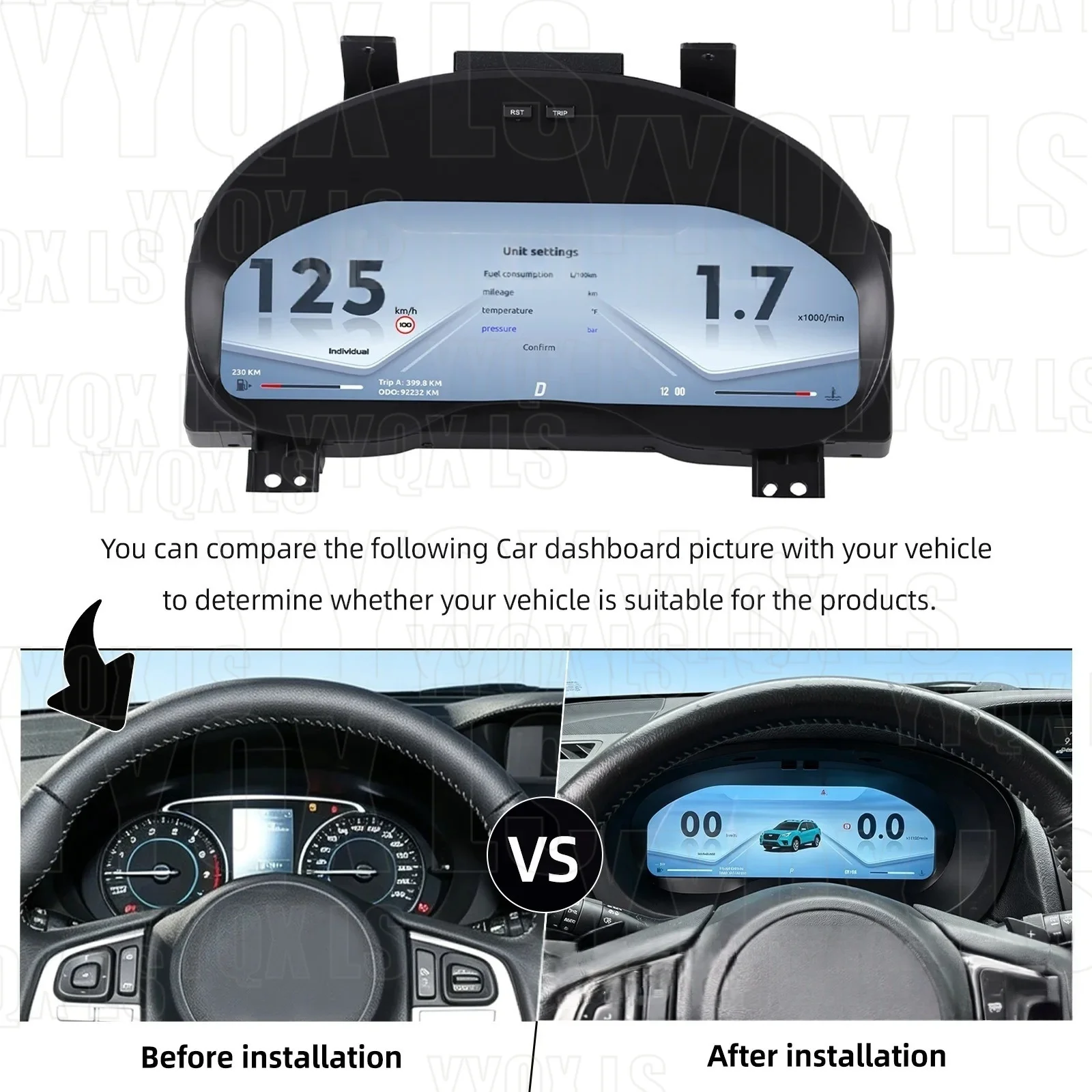Panel de Instrumentos Digital LCD de 12.3 Pulgadas para Subaru Forester 2019-2023, Cabina Virtual, Odómetro, Velocímetro, Tablero de Instrumentos, CarPlay 4