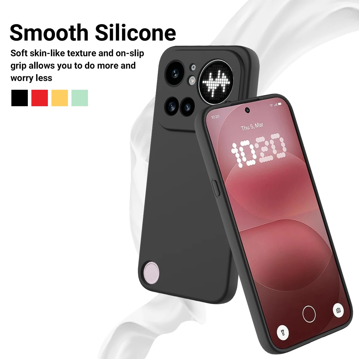 Sleek Matte Bare Silicone Shockproof Case - Ultra-Thin Fashion Cover
