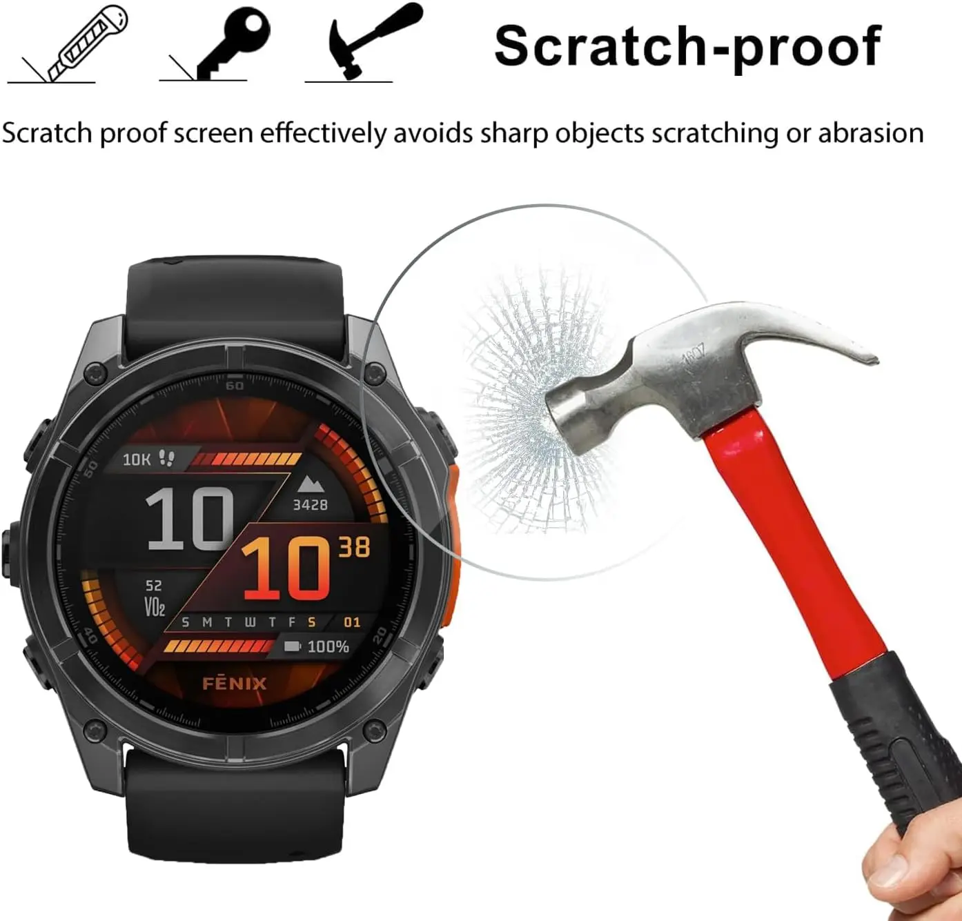 Premium Anti-Scratch Screen Protector Set - 3 Pack Tempered Glass for Garmin Fenix 9 Series