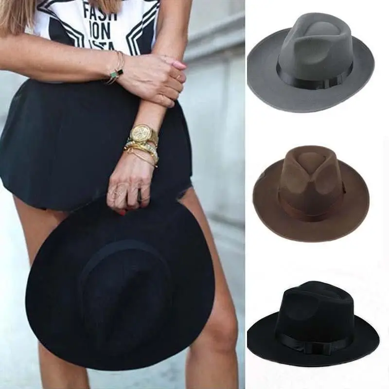 Protezione Sole Stile Cappello Da Cowboy In Feltro Unisex Con