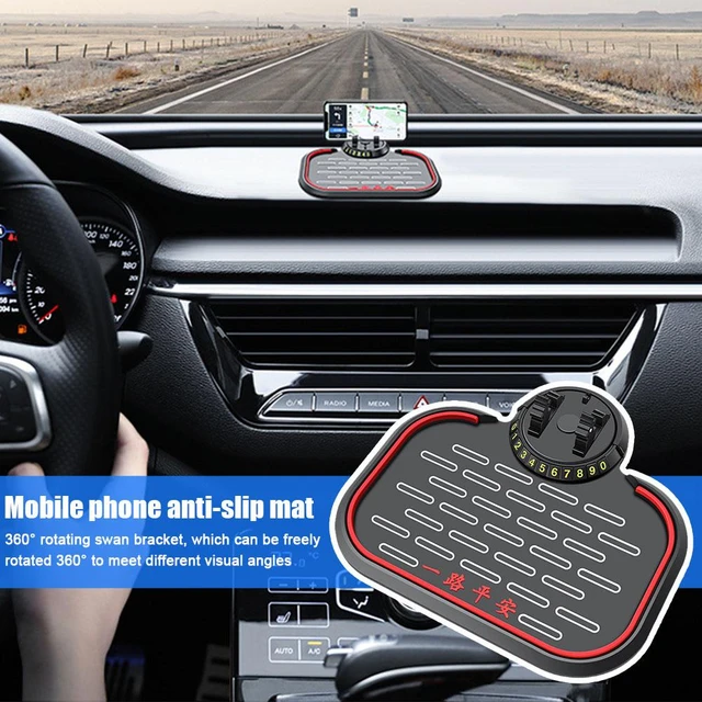 Non-Slip Car Phone Pad For 4-in-1 Car Parking Number Card Anti