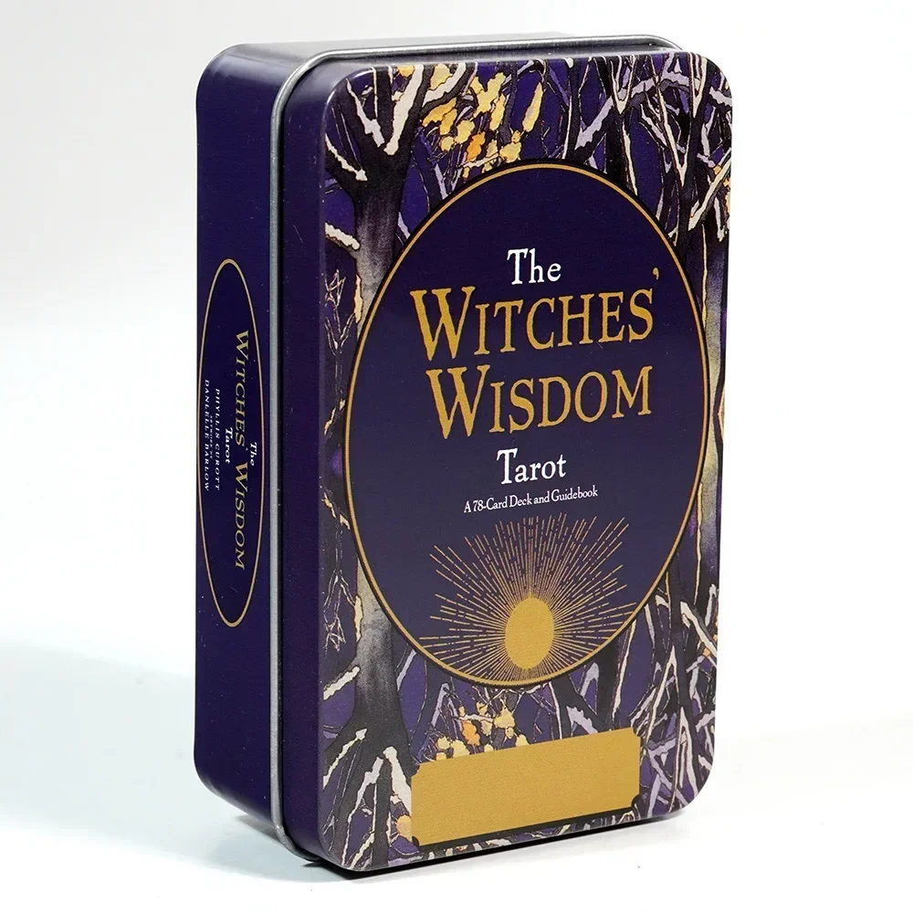 10.3*6cm The Witches&rsquo; Wisdom Tarot Deck In A Tin Box with Green Gilded Edges 78 Pcs Tarot Cards with Guidebook for Beginners
