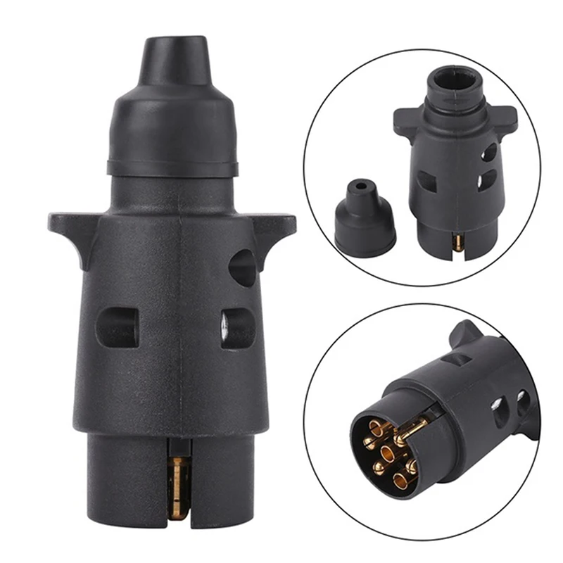 

Hot sale Plastic 7 Pin Socket Plugs For Trailers RVs 12V 7 Way Round Standard European Car Plug Connector