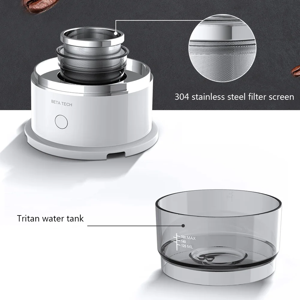 Mini Portable Drip Coffee Pot Smart Automatic Hand Brewing Coffee Machine Outdoor Extraction Brewer Grinder