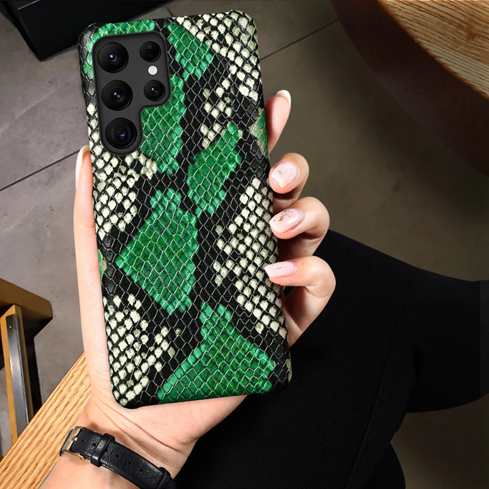 Luxury Genuine Cowhide Leather Cover Case for Samsung Galaxy S24 S22 S23 Ultra S21 FE S22 Plus Note 20 Ultra 10 A54 A55 A53 5G