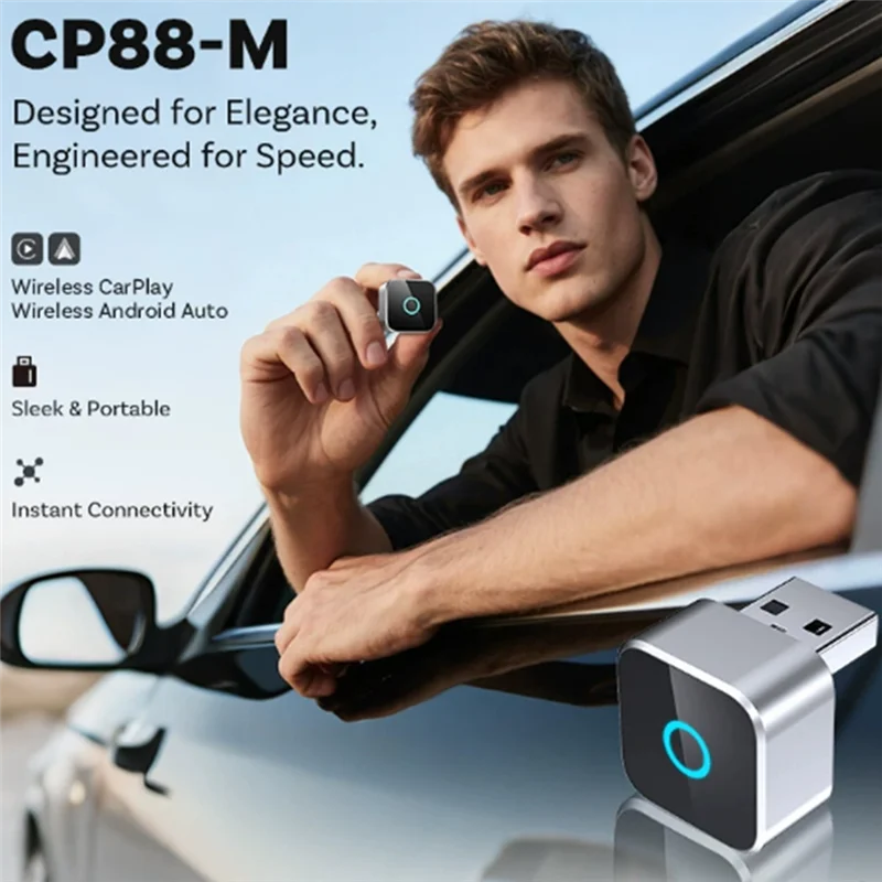 ABSQ-Carplay 안드로이드 자동차 2-in-1 어댑터 메탈 미러용 신형 자동차 액세서리
