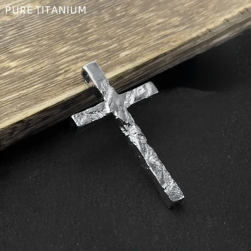 Pure Titanium Cross Pendant Handmade Jewelry Grade Mirror Polished Premium Feeling Couple Pendant Hip Hop Sweater Chain Necklace