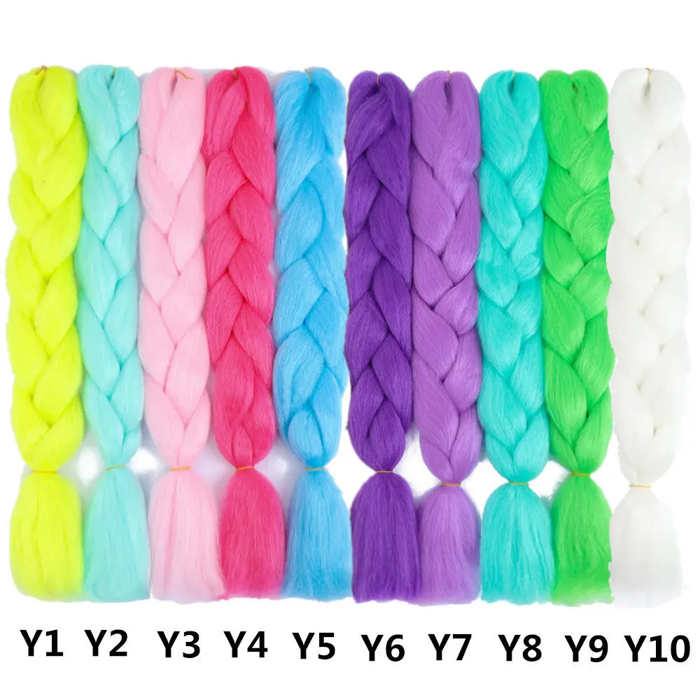 24inch Synthetic Christmas Braiding Hair Colored Braids Extensions Glowing Braiding Hair Shining Fluorescent Light in Darkness 5