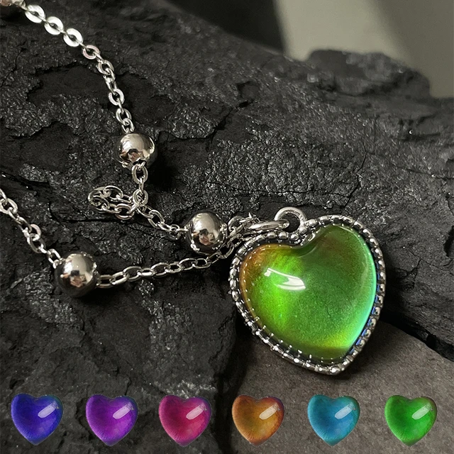 Buy Acchen Mood Necklace Love Heart Change Color Emotional Feeling  Adjustable Size Mood Rings 3pcs (3 pcs) at Amazon.in