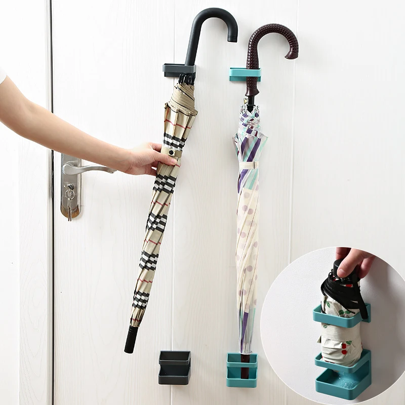 Wall Mounted Umbrella Stands Rack Solid Color Umbrella Storage Holder Folding umbrella Shelf For Home Office Holder