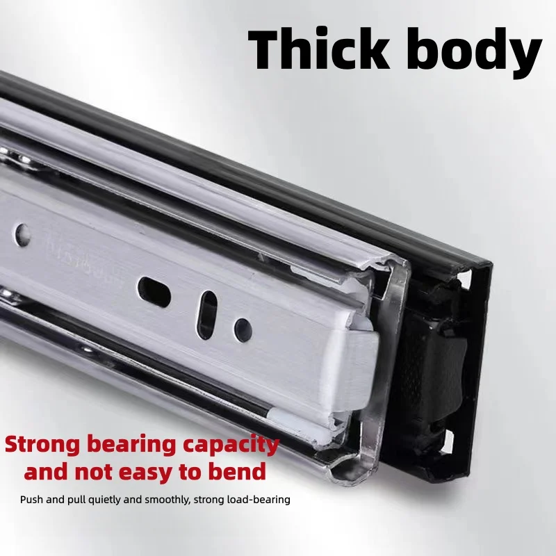 Premium Cold Rolled Steel Drawer Slides - Adjustable Length, Smooth Close Mechanism, Two-Section Cabinet Rails