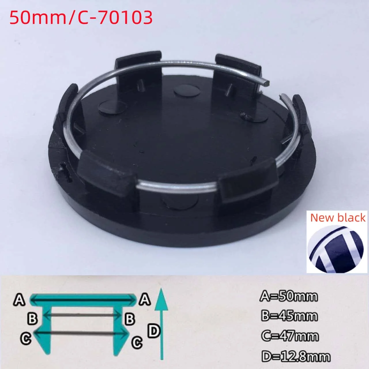 10PCS Full Black Wheel Center Caps Hub Covers - Car Styling Accessories
