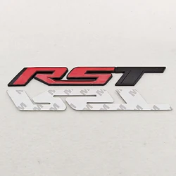 Premium 3D Metal Car Sticker Logo Emblem Badge - Sleek RST Design for Fender, Side, Rear, and Trunk (Red Black)